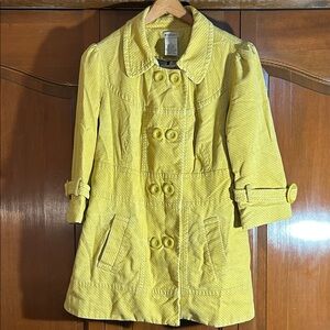 Elevenses Yellow Double-Breasted Women's Coat Size 12